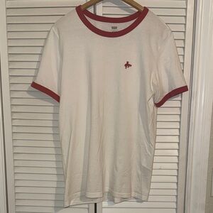 Levi's White Tee with Red Trim - M